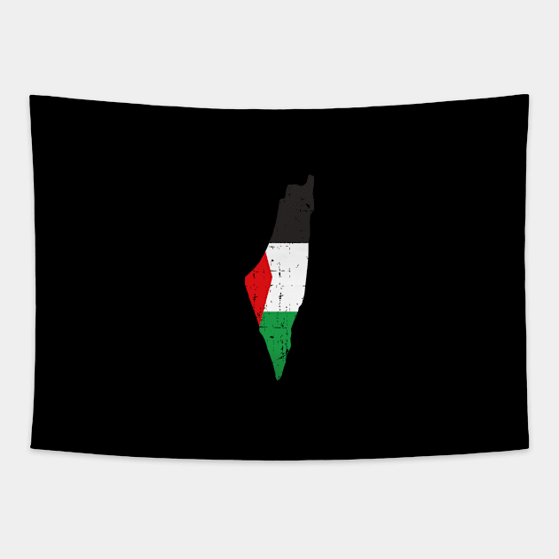 The Palestine Map And Flag - Falastine Wants Freedom Tapestry by mangobanana