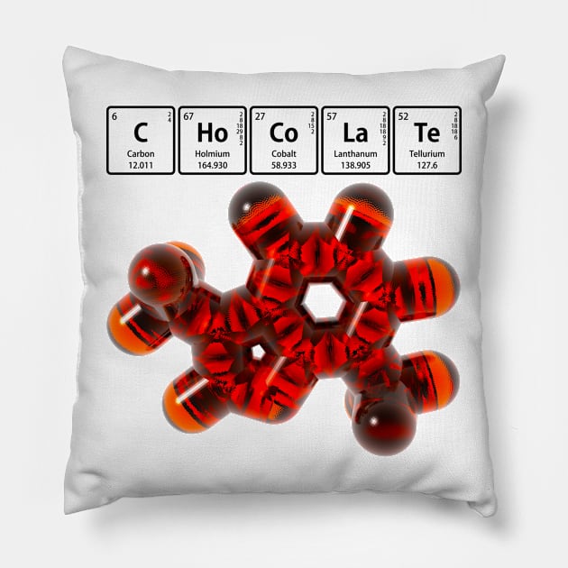 CHoCoLaTe and Theobromine Molecule Pillow by sciencenotes