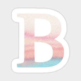 The Letter B Rainbow Watercolor Design Magnet