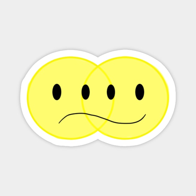 Happy Face and Sad Face Magnet by KalipsoArt