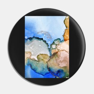 Coral reef Abstract Painting Green Blue Orange Pin
