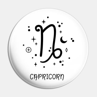 Capricorn Celestial Zodiac Sign Symbol Pin