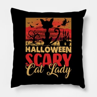 Scary cat lady Pillow