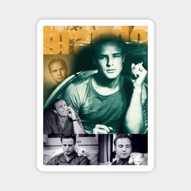 Marlon Brando Collage Portrait Magnet by Dez53