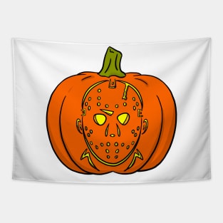 Jason Friday the 13th Jack-o-Lantern Tapestry