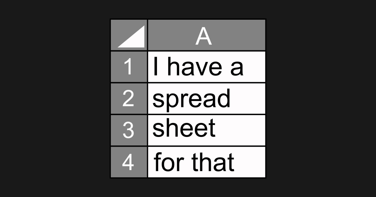 I have a spreadsheet for that funny data nerd novelty gift I Have A