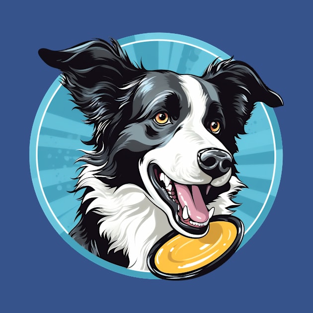 border collie playing with a yellow frisbee by javierparra