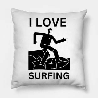 I Love Surfing Pillow