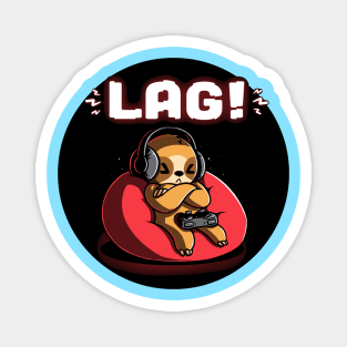 Lag! Cute Funny Cool Gaming Lover Bear Quote Animal Lover Artwork Magnet