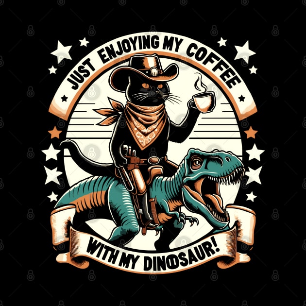 Just Enjoying Coffee With My Dinasaur by VisionDesigner
