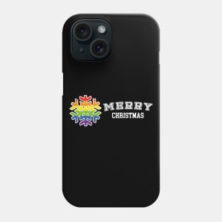 Merry Queer Christmas - Pride Rainbow College Snowflake Phone Case