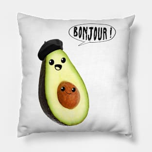 avocado faces french (bonjour) Pillow