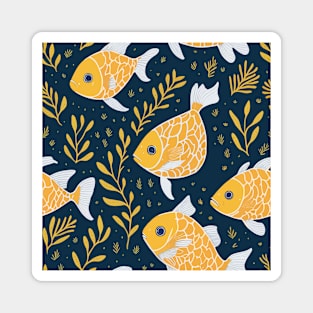 Colorful Gold Fish Swimming Pattern Magnet