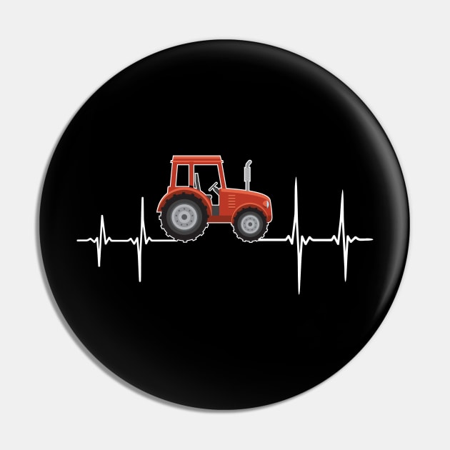 Tractor Heartbeat Farmer Pulse Pin by Shirtbubble
