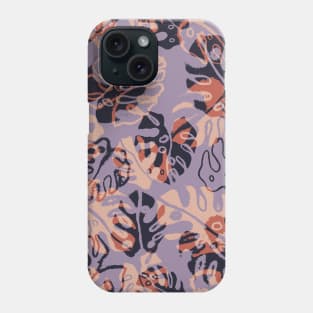 Lilac Monstera Leaves Phone Case