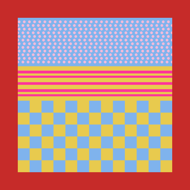 Polka Dots Stripes Checker Pastel Colors Patchwork by oknoki