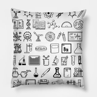 Science Pattern Themed Design Pillow