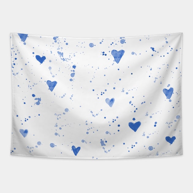 Love vibes in blue Tapestry by katerinaizotova