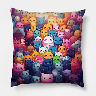 Furry Cuteness: 101 Kawaii Cats in Pastel Paradise Pillow