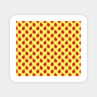 Red Leaf Yellow Pattern Magnet