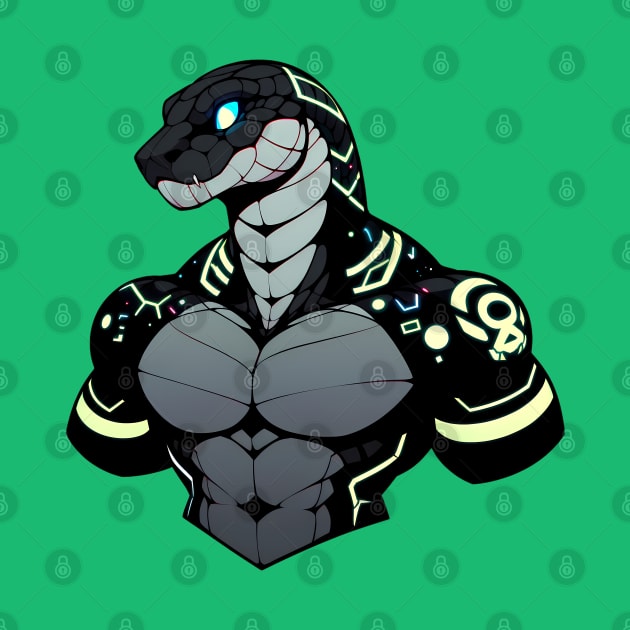 Cyberpunk Neon Scalie Anthro Snake by Blue Bull Bazaar