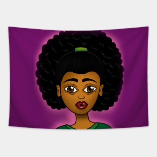 melanin queen anime style art Tapestry