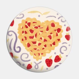 Heart Shaped Strawberry Tart Pattern Pin