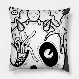 Skull Doodle Pillow