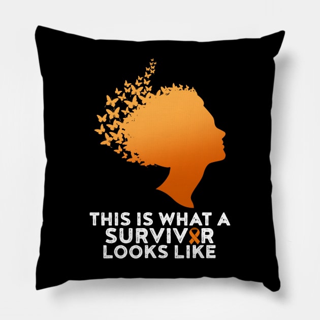 Leukemia Survivor Funny Leukemia Awareness Gift Pillow by CatRobot