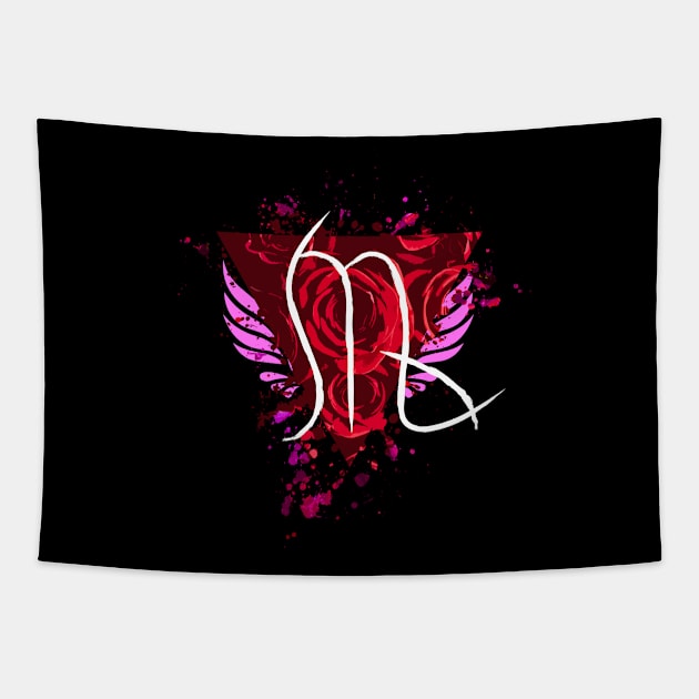 Virgo - Red Roses Tapestry by Scailaret