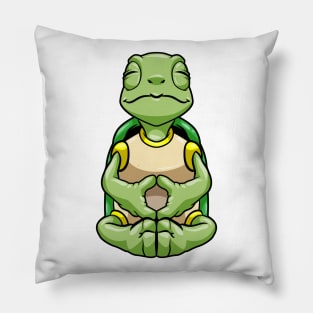 Turtle at Yoga in Cross-legged Pillow