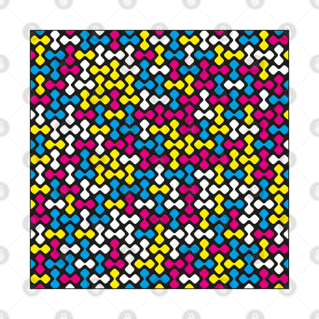 Metasquircle Pattern (CMYK Colour) by John Uttley