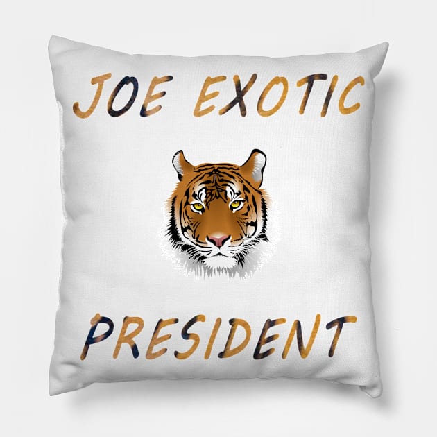 joe exotic Tiger Pillow by Halmoswi