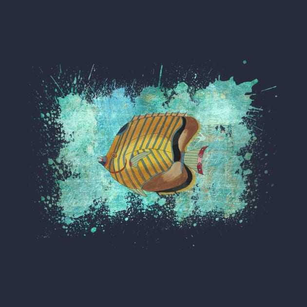 Butterfly Fish Splash - Marine Biology - Ocean Art by MoPaws