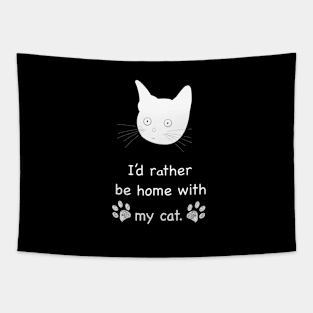 Cute black cat illustration Tapestry