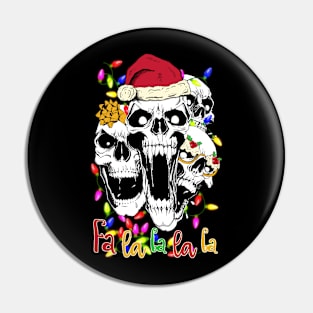 Holly Jolly Skulls Pin