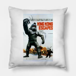 Classic Kaiju Movie Poster - King Kong Escapes Pillow