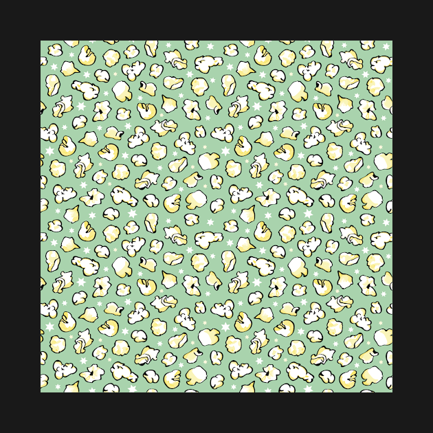 Popcorn Party Pattern green by colorofmagic