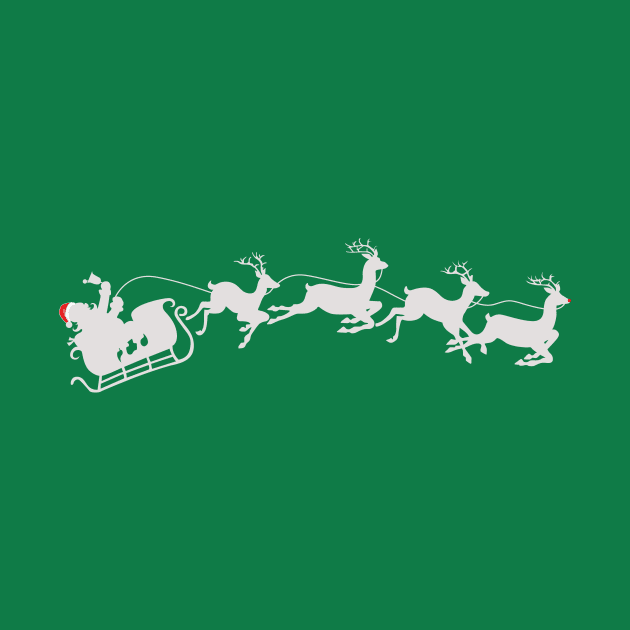 Santa Clause Sleigh And Reindeer by ckandrus