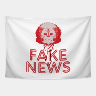 Fake News Monkey Tapestry