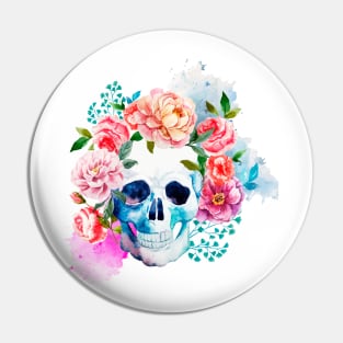 Flower Skull Pin