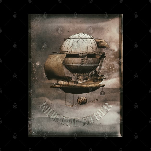 Awesome Steampunk Airship "Ride the Ether" by Dibble Dabble Designs