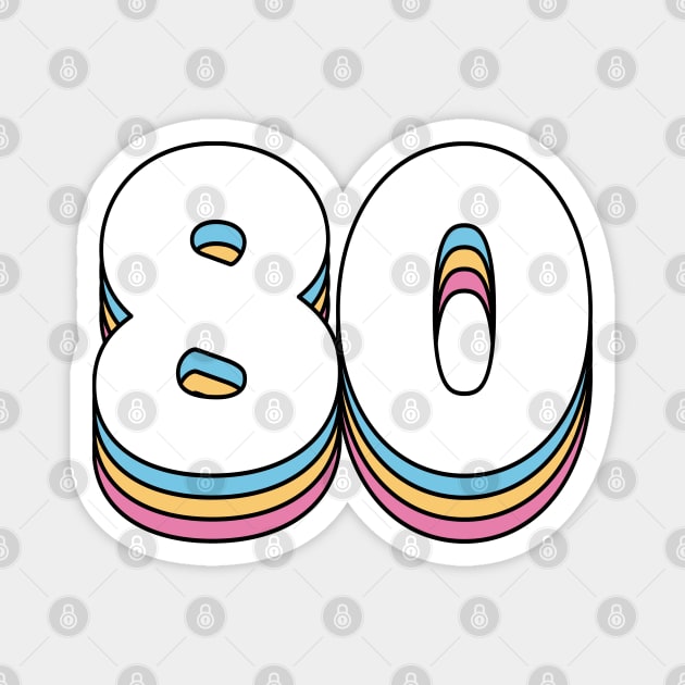 80 Number Magnet by RetroDesign