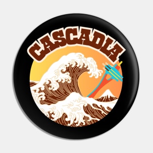 Cascadia. Great Wave of Coffee In A Cup. Pin