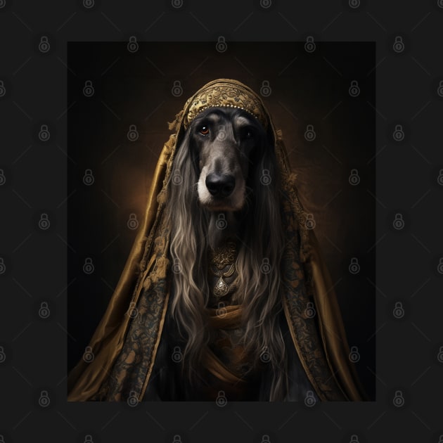 Stately Afghan Hound - Medieval Afghan Royal Prince by HUH? Designs