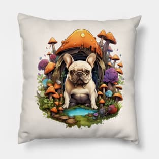 French Bulldog In a Fairy Forest Pillow