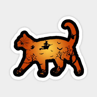 Cat Halloween Mens Womens Magnet