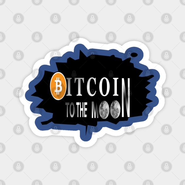 bitcoin to the moon crypto logo 2019 Magnet by TOPTshirt