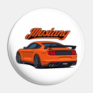 Rear Car Mustang orange Pin