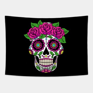 Flower Skull Floral Skeleton Tapestry